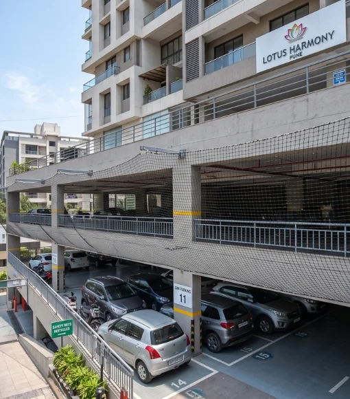 Car Parking Safety Nets Closeup