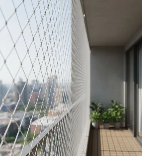 Balcony safety net installation